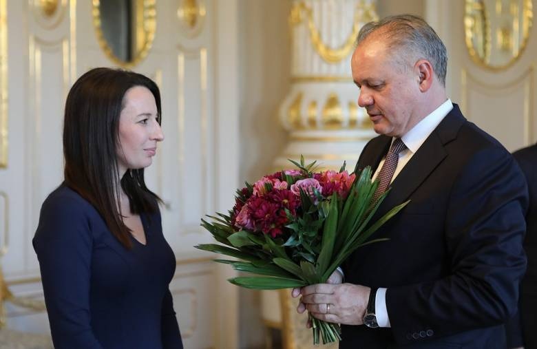 Malina Hedviget virággal fogadta a szlovák elnök