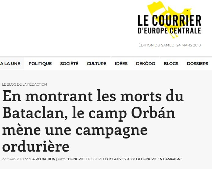 Courrier d’Europe Centrale: a Bataclan áldozatainak emlékét sérti a 888.hu kampányvideója