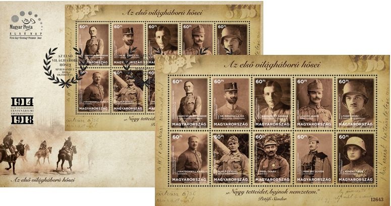 Az első világháború hősei – bélyegen