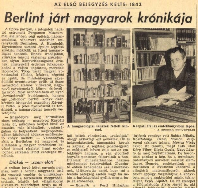 Az újságíró archívumából: Berlint járt magyarok krónikája